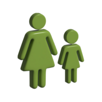 3d icon mom and kid png