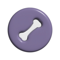 dog bone icon 3d png