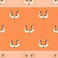 Seamless vector  pattern with cute fox character. Cute vector illustration for kids. Perfect print for fabric, textile, wallpaper, poster, postcard and gift wrapping. Pastel colors