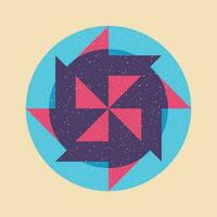 Geometric object  with riso print effect. Vector. Graphic element  for fabric, textile, clothing, wrapping paper, wallpaper, poster. Graphic element.  Perfect For your own decoration or design vector