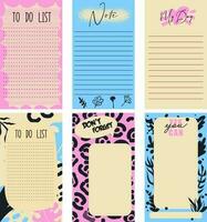 Big Set of colorful weekly planners and to do lists simple design and trendy lettering. Template for agenda, planners, check lists, and other  stationery.  Vector