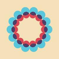 Geometric object  with riso print effect. Vector. Graphic element  for fabric, textile, clothing, wrapping paper, wallpaper, poster. Graphic element.  Perfect For your own decoration or design vector
