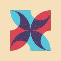 Geometric object  with riso print effect. Vector. Graphic element  for fabric, textile, clothing, wrapping paper, wallpaper, poster. Graphic element.  Perfect For your own decoration or design vector