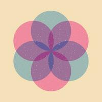 Geometric object  with riso print effect. Vector. Graphic element  for fabric, textile, clothing, wrapping paper, wallpaper, poster. Graphic element.  Perfect For your own decoration or design vector