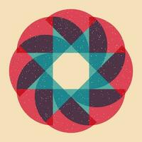 Geometric object  with riso print effect. Vector. Graphic element  for fabric, textile, clothing, wrapping paper, wallpaper, poster. Graphic element.  Perfect For your own decoration or design vector