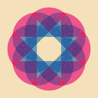 Geometric object  with riso print effect. Vector. Graphic element  for fabric, textile, clothing, wrapping paper, wallpaper, poster. Graphic element.  Perfect For your own decoration or design vector