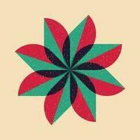Geometric object  with riso print effect. Vector. Graphic element  for fabric, textile, clothing, wrapping paper, wallpaper, poster. Graphic element.  Perfect For your own decoration or design vector