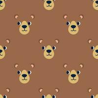 Seamless vector  pattern with cute bear character. Cute vector illustration for kids. Perfect print for fabric, textile, wallpaper, poster, postcard and gift wrapping. Pastel colors