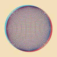 Geometric object  with riso print effect. Vector. Graphic element  for fabric, textile, clothing, wrapping paper, wallpaper, poster. Graphic element.  Perfect For your own decoration or design vector