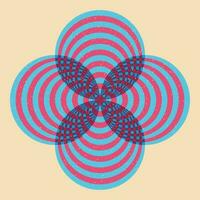 Geometric object  with riso print effect. Vector. Graphic element  for fabric, textile, clothing, wrapping paper, wallpaper, poster. Graphic element.  Perfect For your own decoration or design vector