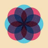 Geometric object  with riso print effect. Vector. Graphic element  for fabric, textile, clothing, wrapping paper, wallpaper, poster. Graphic element.  Perfect For your own decoration or design vector
