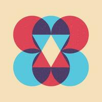 Geometric object  with riso print effect. Vector. Graphic element  for fabric, textile, clothing, wrapping paper, wallpaper, poster. Graphic element.  Perfect For your own decoration or design vector