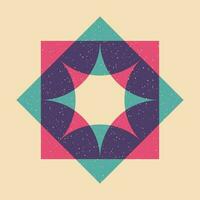Geometric object  with riso print effect. Vector. Graphic element  for fabric, textile, clothing, wrapping paper, wallpaper, poster. Graphic element.  Perfect For your own decoration or design vector