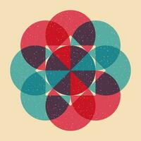 Geometric object  with riso print effect. Vector. Graphic element  for fabric, textile, clothing, wrapping paper, wallpaper, poster. Graphic element.  Perfect For your own decoration or design vector