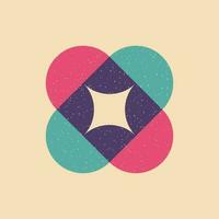 Geometric object  with riso print effect. Vector. Graphic element  for fabric, textile, clothing, wrapping paper, wallpaper, poster. Graphic element.  Perfect For your own decoration or design vector