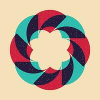 Geometric object  with riso print effect. Vector. Graphic element  for fabric, textile, clothing, wrapping paper, wallpaper, poster. Graphic element.  Perfect For your own decoration or design vector