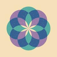 Geometric object  with riso print effect. Vector. Graphic element  for fabric, textile, clothing, wrapping paper, wallpaper, poster. Graphic element.  Perfect For your own decoration or design vector