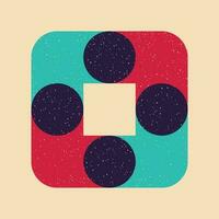 Geometric object  with riso print effect. Vector. Graphic element  for fabric, textile, clothing, wrapping paper, wallpaper, poster. Graphic element.  Perfect For your own decoration or design vector