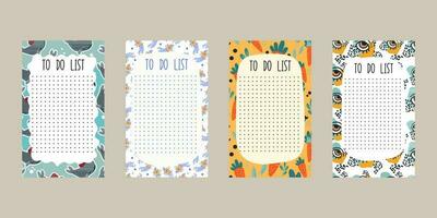 Big Set of colorful weekly planners and to do lists simple design and trendy lettering. Template for agenda, planners, check lists, and other  stationery.  Vector