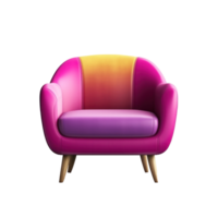 Modern vivid armchair isolated. Illustration png