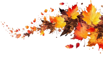 Autumn leaves frame. Illustration png