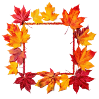 Autumn leaves frame. Illustration png