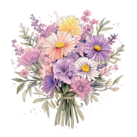 Watercolor flower bouquet. Illustration png