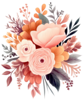 Watercolor flower bouquet. Illustration png