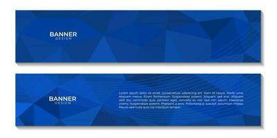 abstract banners with blue geometric background with triangles for business vector