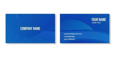 business card design with blue wave gradient background vector