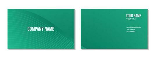 business card design abstract green background with waves for business vector