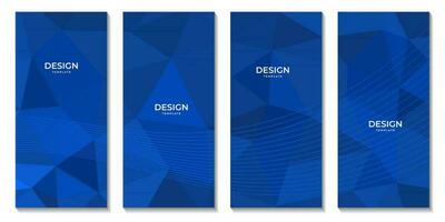 abstract brochureswith blue geometric background with triangles for business vector