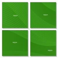 abstract squares set green gradient colorful wave background for business vector