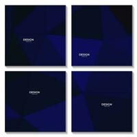 set of squares abstract dark blue geometric background with triangles for business vector