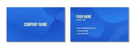 business card design abstract blue background with waves for business vector