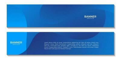 set of banners modern simple blue wave gradient vector background for business