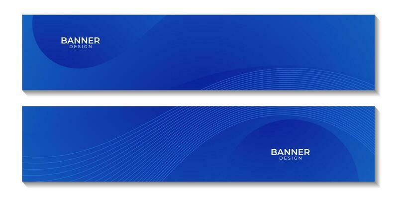 set of banners abstract blue wave gradient background for business
