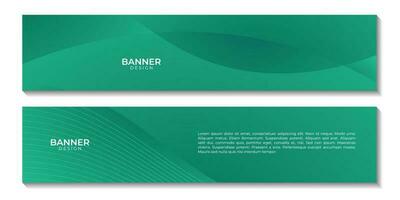 set of banners abstract green background with waves for business vector