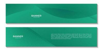 set of banners abstract green background with waves for business vector