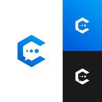 vector logo of Chat icon with letter C and hexagon shape