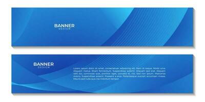 set of banners with abstract blue wave gradient background for business presentation vector