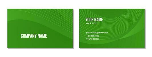 abstract business card design with green gradient colorful wave background for business vector