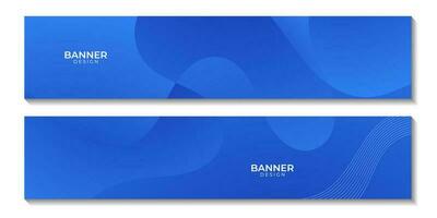 set of banners abstract blue background with waves for business vector