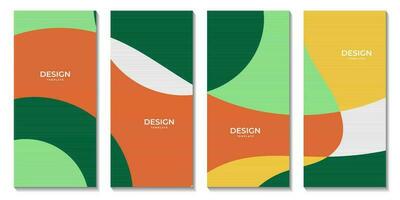 set of brochures abstract organic colorful background. 70s. 80. 60s. vector illustration for business.