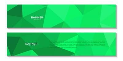 set of banners abstract triangles green background. vector illustration.