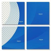 set of squares abstract blue wave gradient background with copy space area for business vector