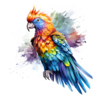 Bright parrot isolated. Illustration png