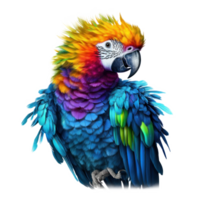 Bright parrot isolated. Illustration png