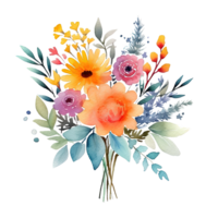 Watercolor flower bouquet. Illustration png