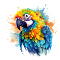 brilhante papagaio isolado. ilustração ai generativo png